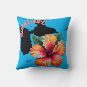 Coussin Guadeloupe Carte & Hibiscus | Pillow クッション (裏面)