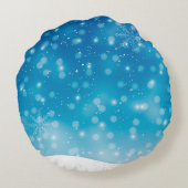 Coussin Hivernal avec Pingouin sous la Neige ラウンドクッション (裏面)