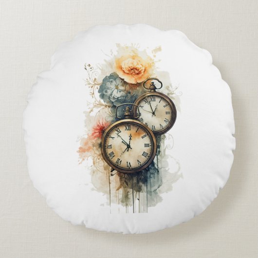coussin horloges ラウンドクッション (正面)