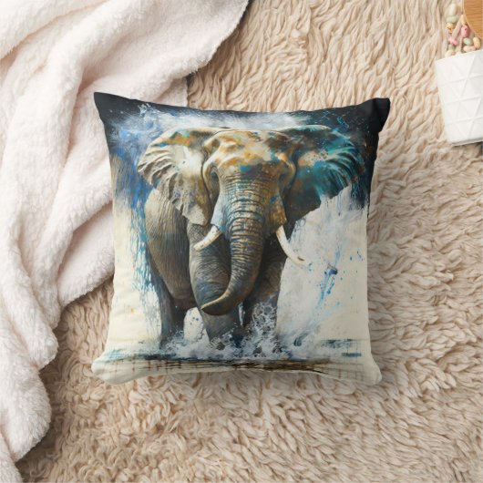 Coussin imprimé Eléphant クッション (ブランケット)