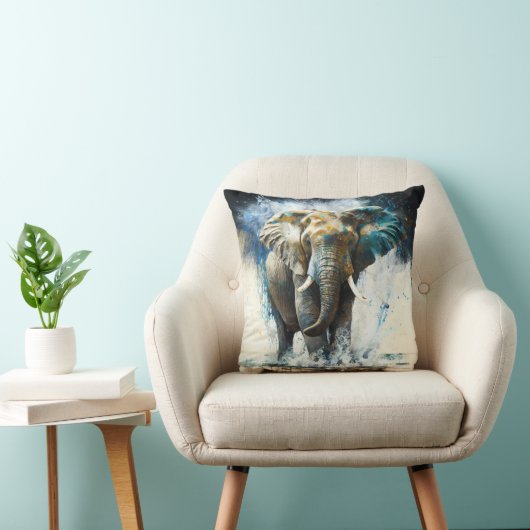 Coussin imprimé Eléphant クッション (椅子)