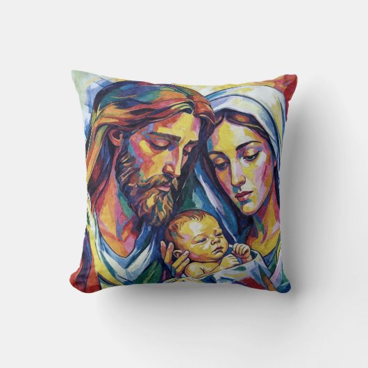 Coussin Jésus Marie et Joseph クッション (正面)