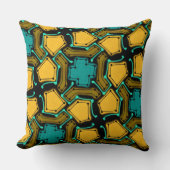 Coussin Jimette Design noir orange et turquoise クッション (正面)