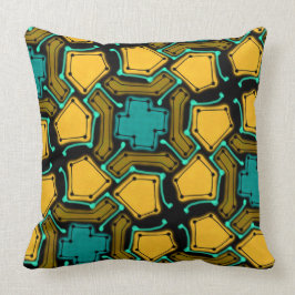 Coussin Jimette Design noir orange et turquoise クッション
