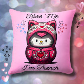 Coussin Kitty doll Kiss me I’m French pink glitter クッション