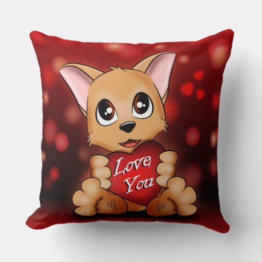 Coussin Le chiot t'aime クッション (正面)