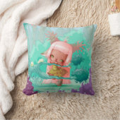 Coussin little girl deer クッション (ブランケット)