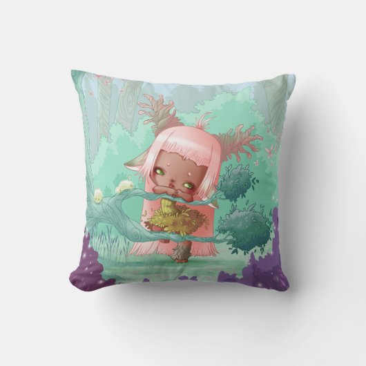 Coussin little girl deer クッション (正面)