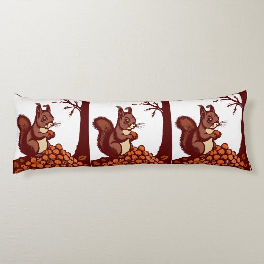 🐿️ Coussin Long Écureuil d'Automne ボディピロー (裏面)