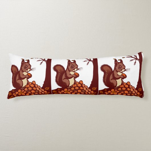 🐿️ Coussin Long Écureuil d'Automne ボディピロー (正面)