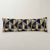 Coussin Long Géométrie | Noir, Or Style Artisanal ボディピロー (裏面)