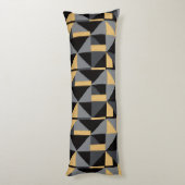 Coussin Long Géométrie | Noir, Or Style Artisanal ボディピロー (裏面 (縦))