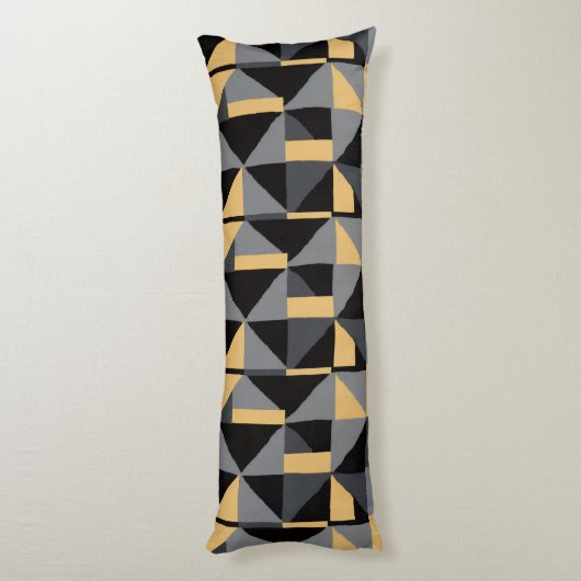 Coussin Long Géométrie | Noir, Or Style Artisanal ボディピロー (裏面 (縦))