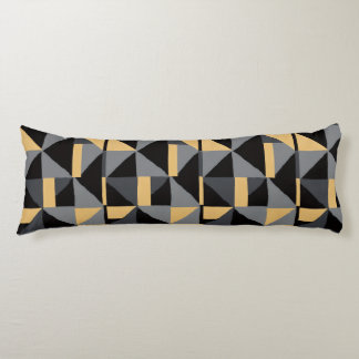 Coussin Long Géométrie | Noir, Or Style Artisanal ボディピロー