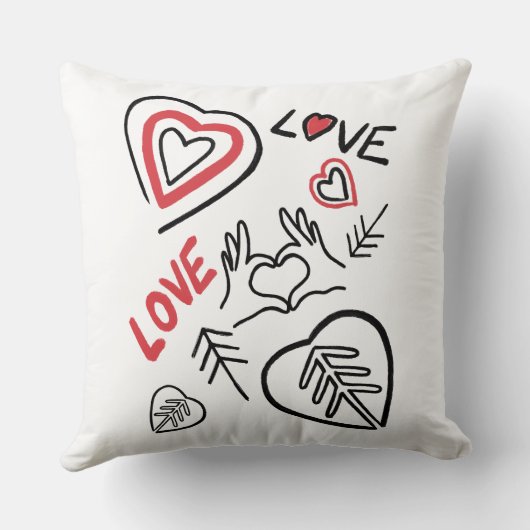 Coussin love et cœurs pour la st Valentin クッション (裏面)