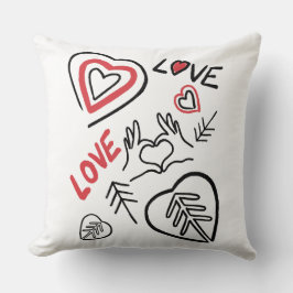 Coussin love et cœurs pour la st Valentin クッション