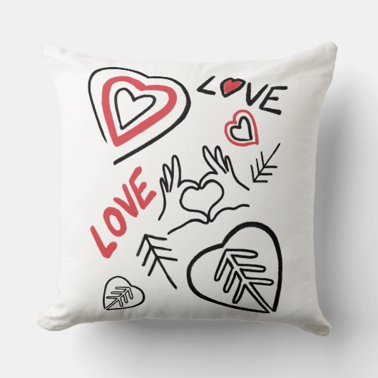 Coussin love et cœurs pour la st Valentin クッション (正面)