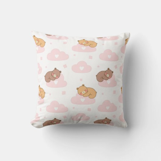 Coussin Oursons et Nuages – Décoration Douce pour クッション (正面)
