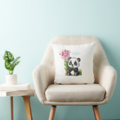 Coussin Panda Kawaii avec Bambou et Ballons Cœur R クッション (椅子)