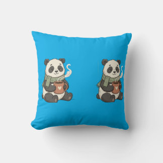 Coussin Panda Mignon - Illustration Câlin Doux クッション