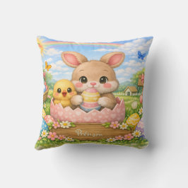 Coussin Personnalisé Prénom – Lapin et Poussin de クッション
