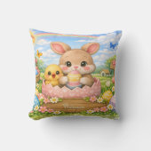 Coussin Personnalisé Prénom – Lapin et Poussin de  クッション (正面)