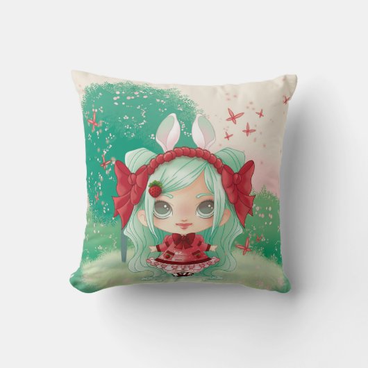 Coussin petite fille lapin クッション (正面)