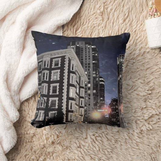 coussin photo de ville la nuit クッション (ブランケット)