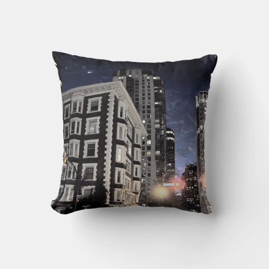 coussin photo de ville la nuit クッション (正面)