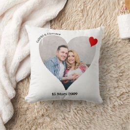 Coussin photo en forme de coeur personnalisé クッション