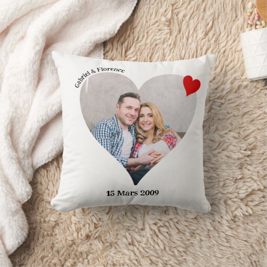 Coussin photo en forme de coeur personnalisé クッション (ブランケット)