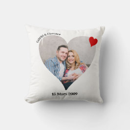 Coussin photo en forme de coeur personnalisé クッション