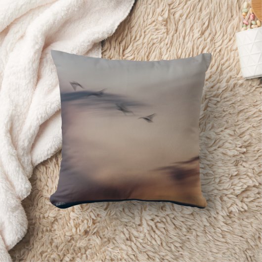 Coussin photo oiseaux abstraite クッション (ブランケット)
