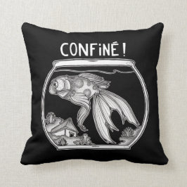 Coussin poisson rouge Confiné クッション