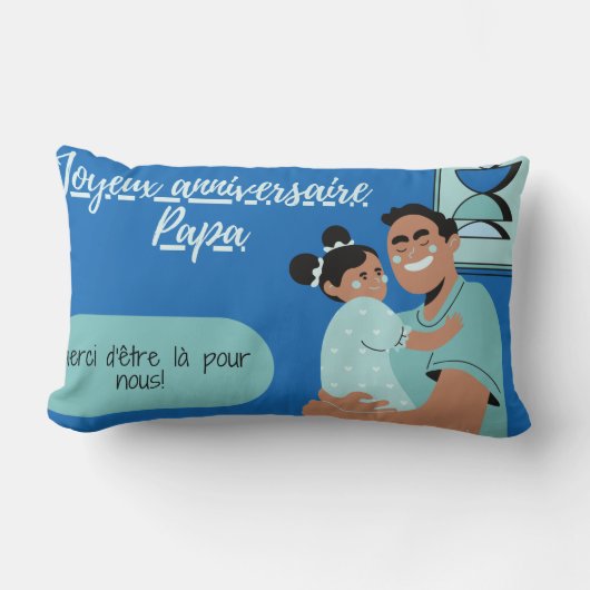 Coussin pour l'anniversaire de papa ランバークッション (正面)