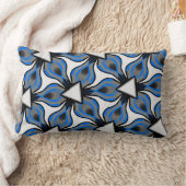 Coussin rect. Jimette Design Turquoise gris blanc ランバークッション (ブランケット)
