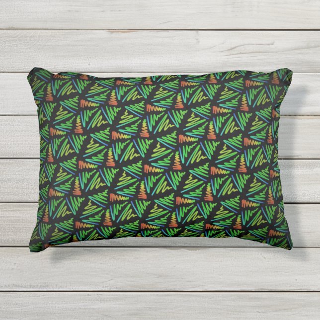 Coussin rectangle ext. vert et noir Jimette Design アウトドアクッション (正面)