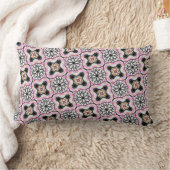 Coussin rectangulaire déco de rose, blanc et noir ランバークッション (ブランケット)