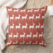 Coussin Red Reindeer Pattern Square Christmas Thro クッション (ブランケット)