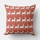 Coussin Red Reindeer Pattern Square Christmas Thro クッション (正面)
