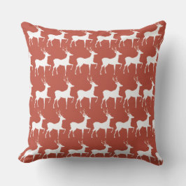 Coussin Rennes de Noël Rouges クッション