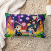 Coussin romantique Jin et Ling manga cœur  ランバークッション (ブランケット)