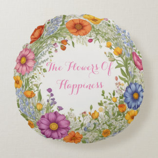 Coussin Rond Décoratif (The Flowers Of Happiness) ラウンドクッション