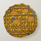 Coussin Rond Motif Citrouilles d'Automne ラウンドクッション (裏面)