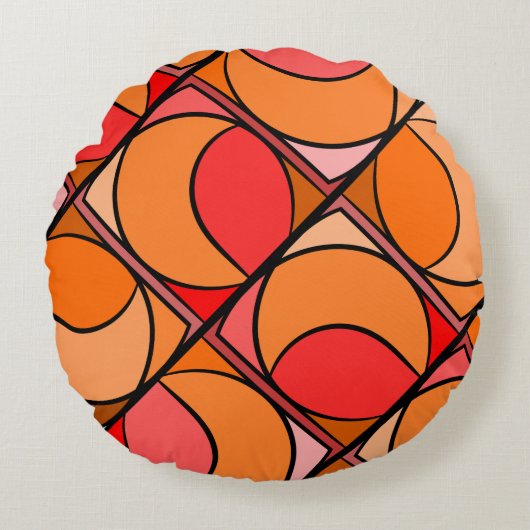 Coussin rond seventies orange ラウンドクッション (正面)