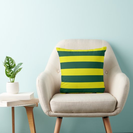 coussin vert rayé クッション (椅子)