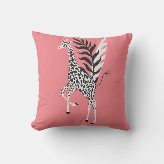 Coussin wildlife friendship - pink Giraffe cushion クッション (正面)