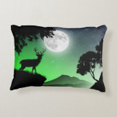 Coussins Décoratifs Le cerf sous la lune vert アクセントクッション (裏面)