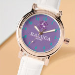 Coustom name elegant pourple monogram 腕時計<br><div class="desc">Personalized watch withname
Coustom name elegant pourple monogram Watch</div>