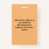 coutam employee photo,バーコード，ロゴ，ネームバッジ バッジ (裏面)